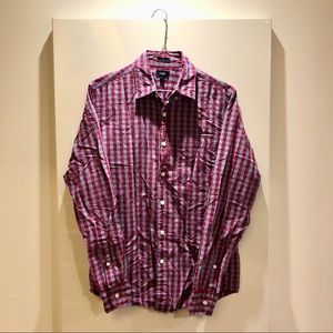 J. Crew Factory casual gingham LS button-down